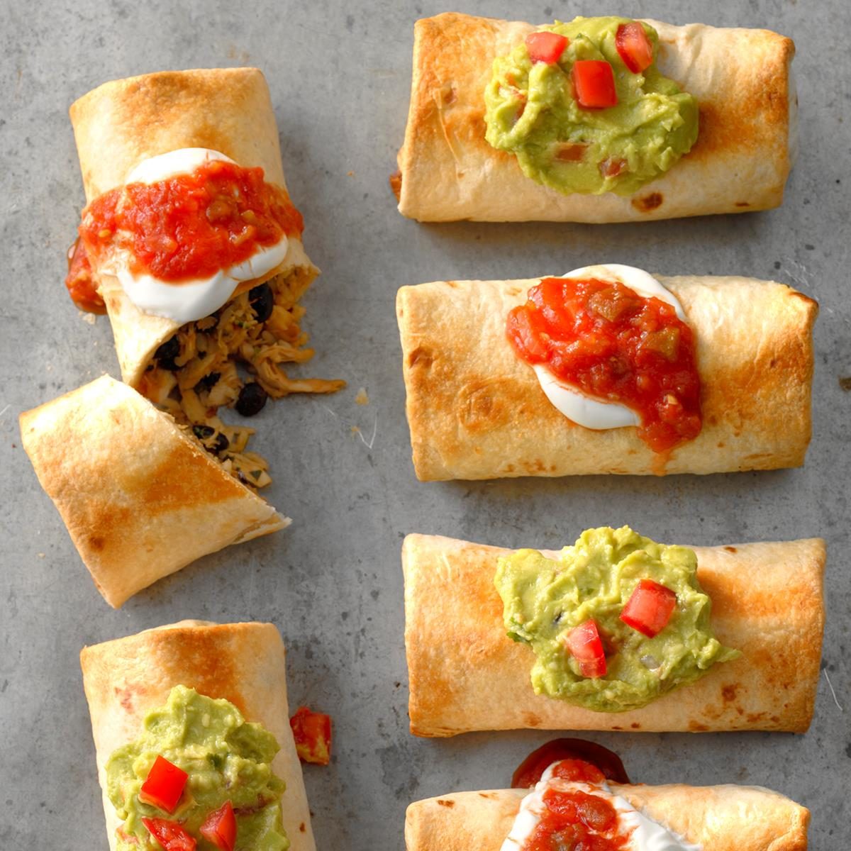 Shorcut Oven-Baked Chicken Chimichangas