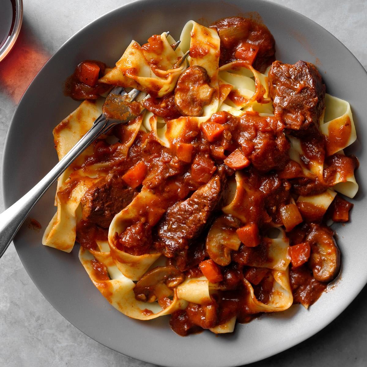 Crockpot Short Rib Ragu Over Pappardelle