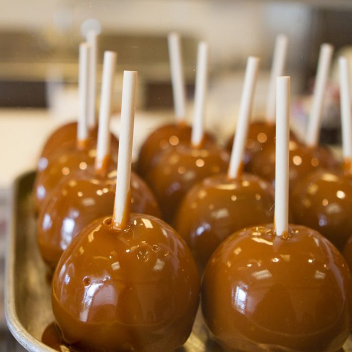 Caramel-covered apple