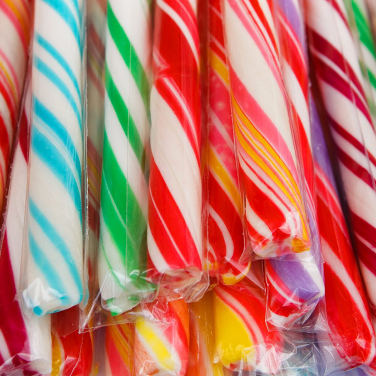 Lots of twisted candies in different nice colors