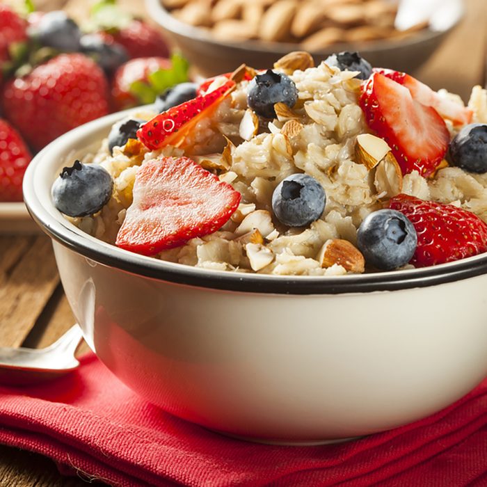 Healthy Homemade Oatmeal with Berries for Breakfast