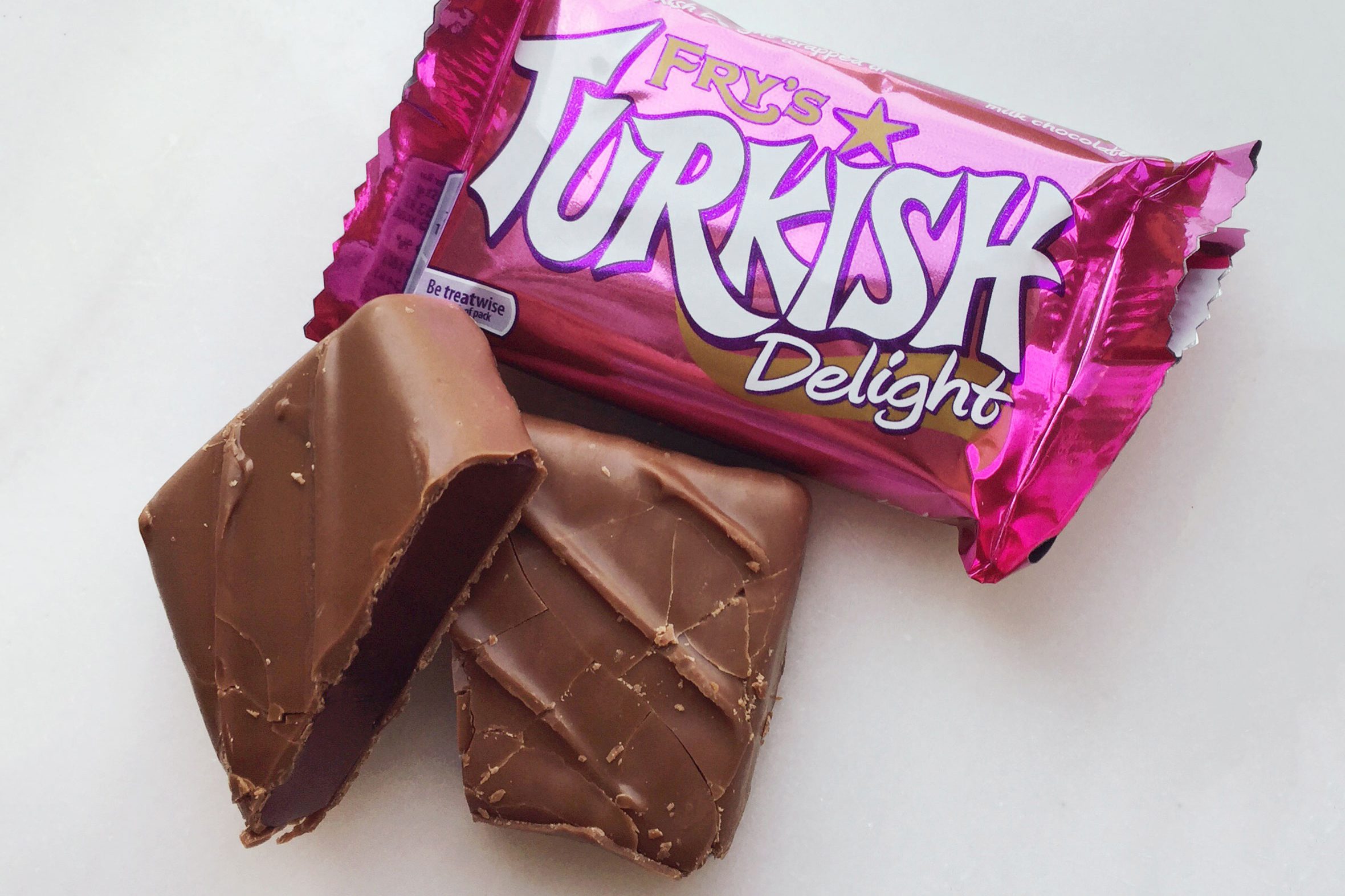 Turkish delights chocolates on a marble surface