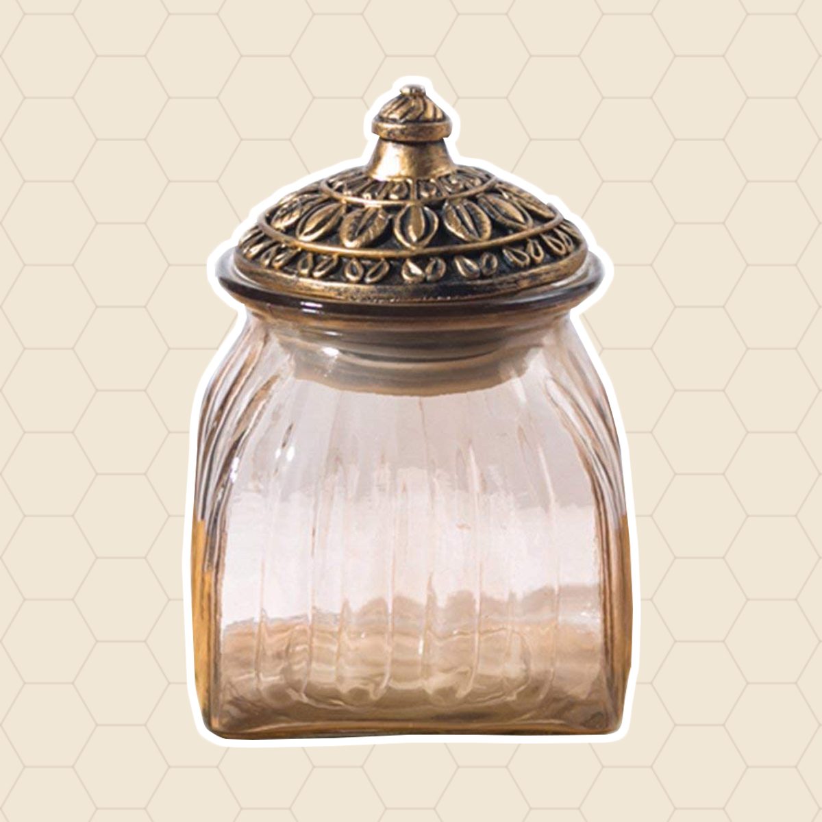 SOCOSY Vintage Crystal Glass Candy Jar with Lid Food Jar Nut Jar Jewelry Box Wedding Candy Buffet Jars Kitchen Storage Assorted Color 24 oz