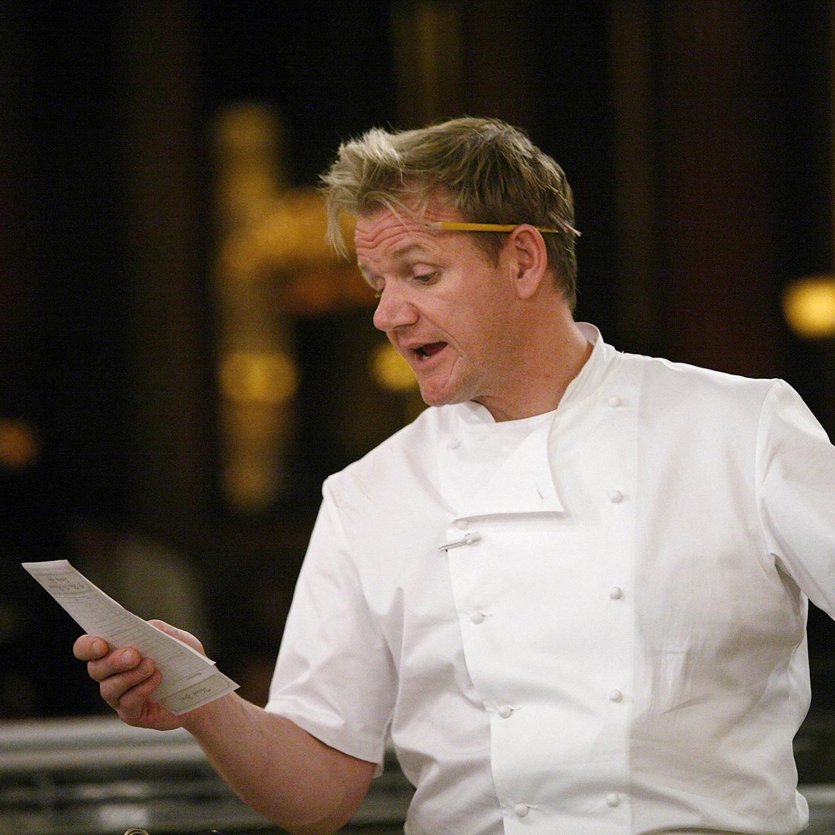Editorial use only. No book cover usage. Mandatory Credit: Photo by Greg Gayne/Granada/Fox TV/Kobal/REX/Shutterstock (5880273f) Gordon Ramsay Hell's Kitchen - 2005 Granada/Fox TV USA Television