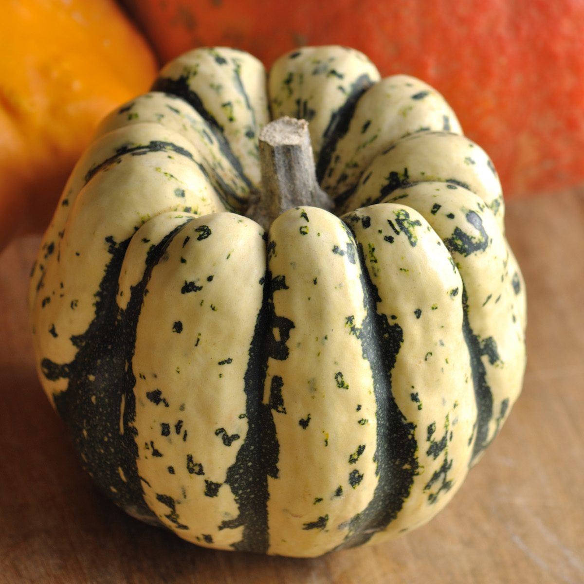 A whole sweet dumpling squash