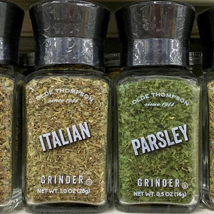 Spices on shelf