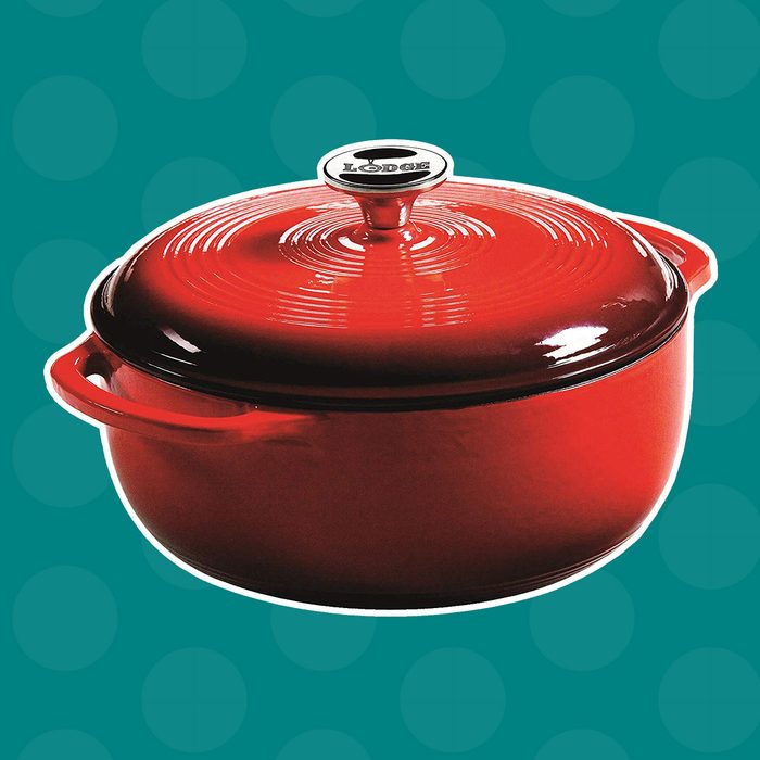 Lodge EC4D43 Enameled Cast Iron Dutch Oven, 4.6-Quart, Island Spice Red