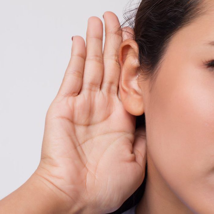 Woman listening in