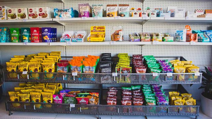 Vegan Paradise shelves