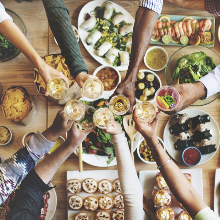 Friends Happiness Enjoying Dinning Eating Concept