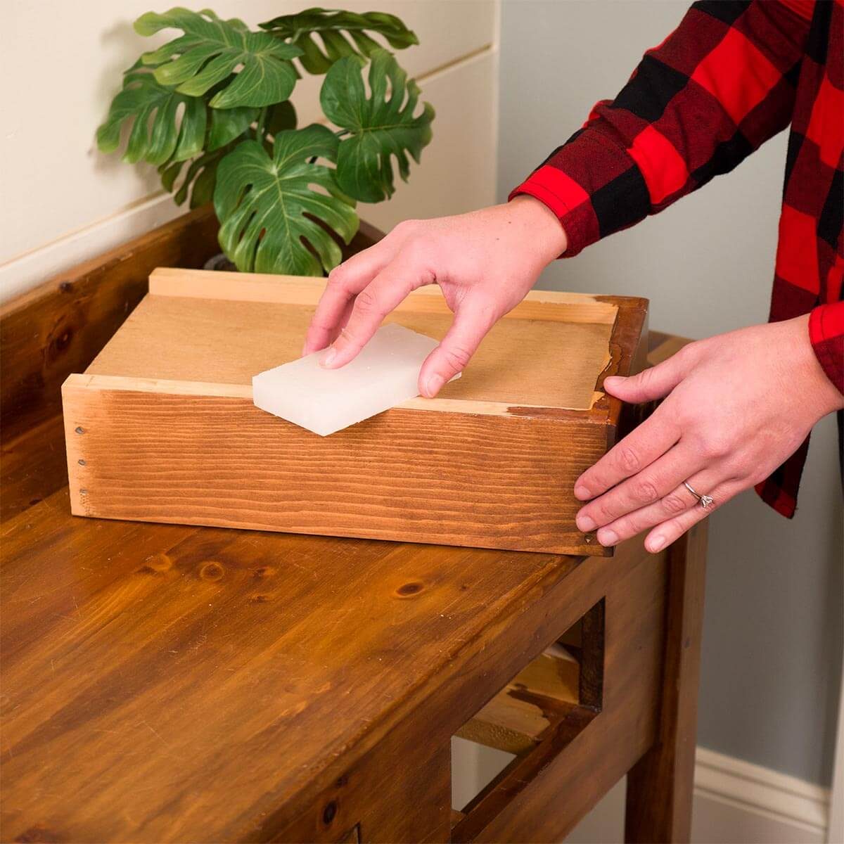 Waxing a drawer