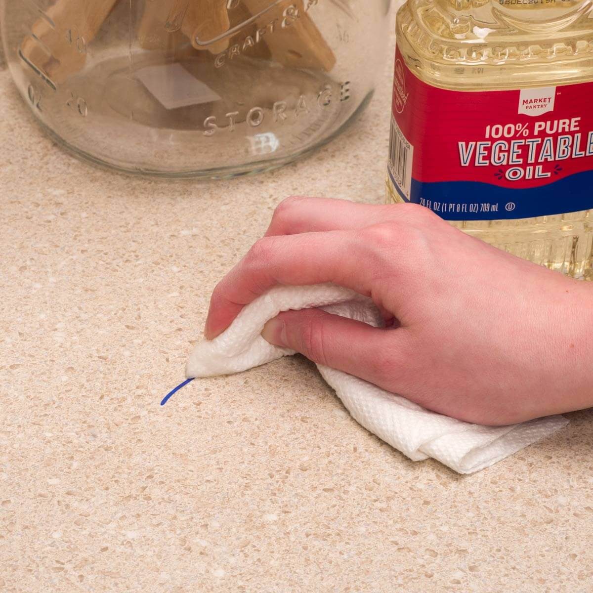 Removing marker on laminate