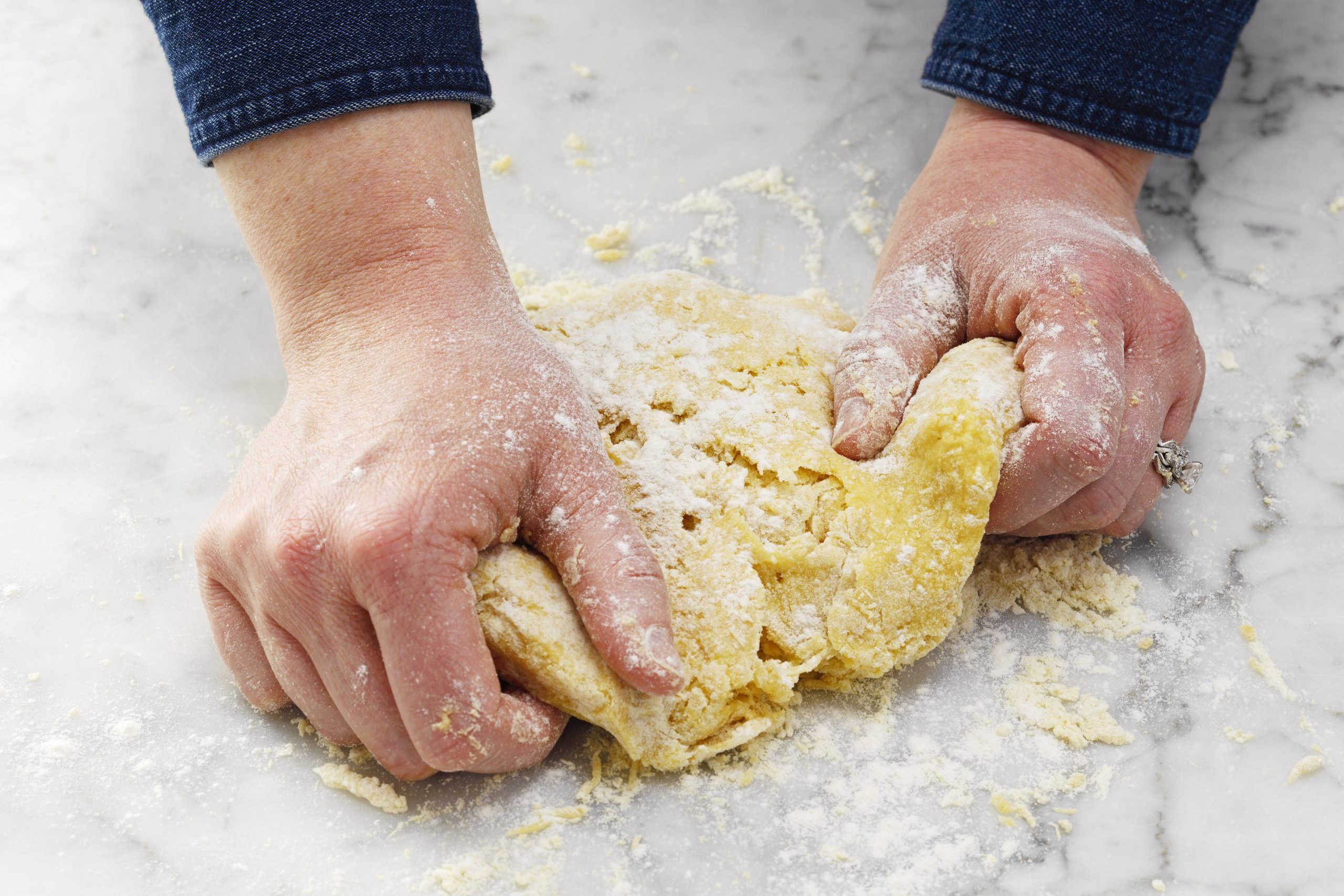 knead the dough for homemade pasta