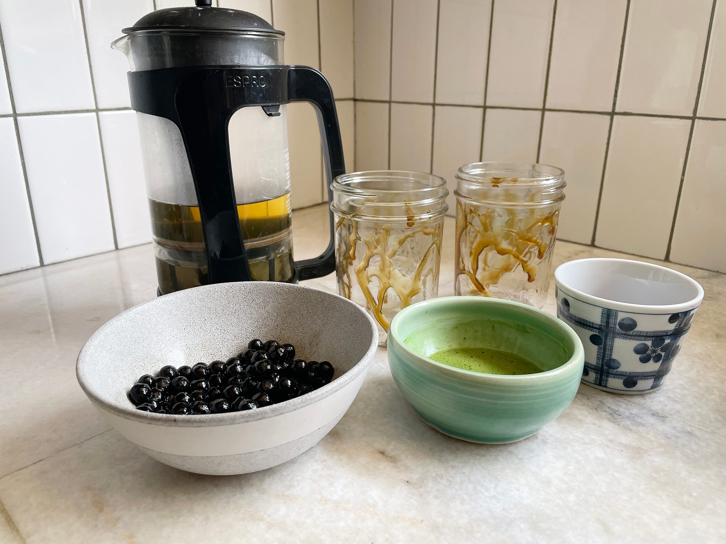 Ingredients for bubble tea