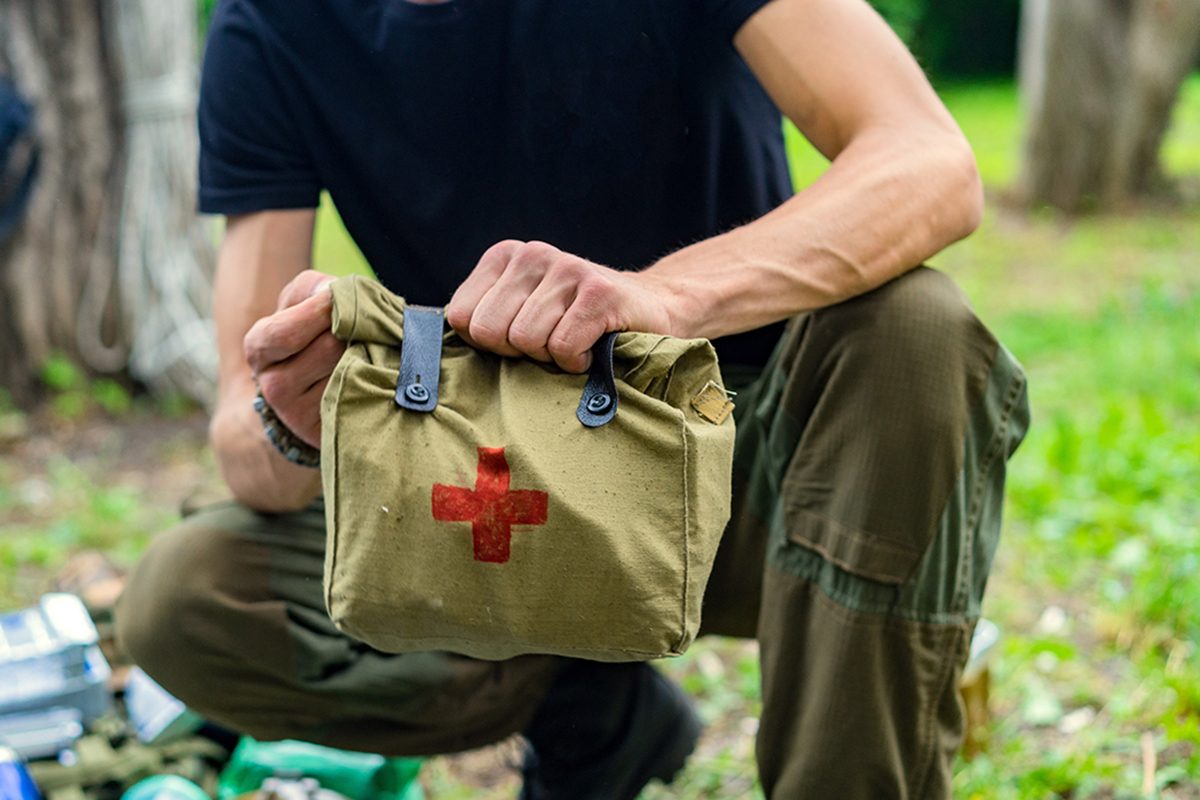 Military Medical Aid, first aid kit;