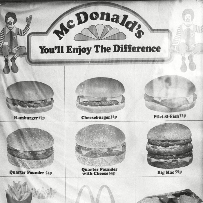 A 1977 Mcdonald's Restaurant Menu.