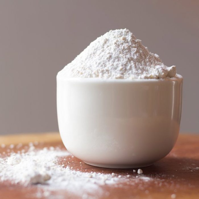 Talcum powder in a bowl