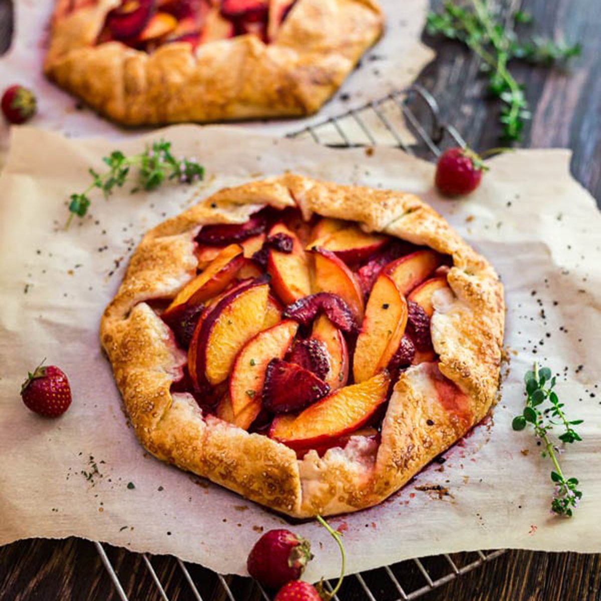 Nectarine and Strawberry Galette