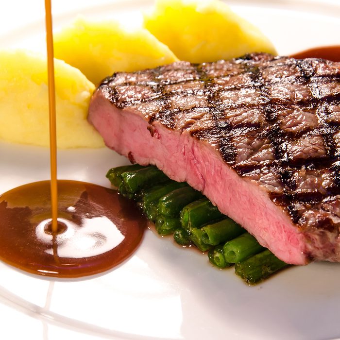 beef steak with sauce