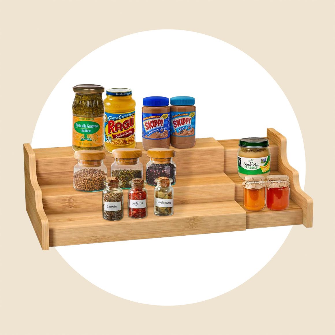 3 Tier Bamboo Expandable Display Shelf