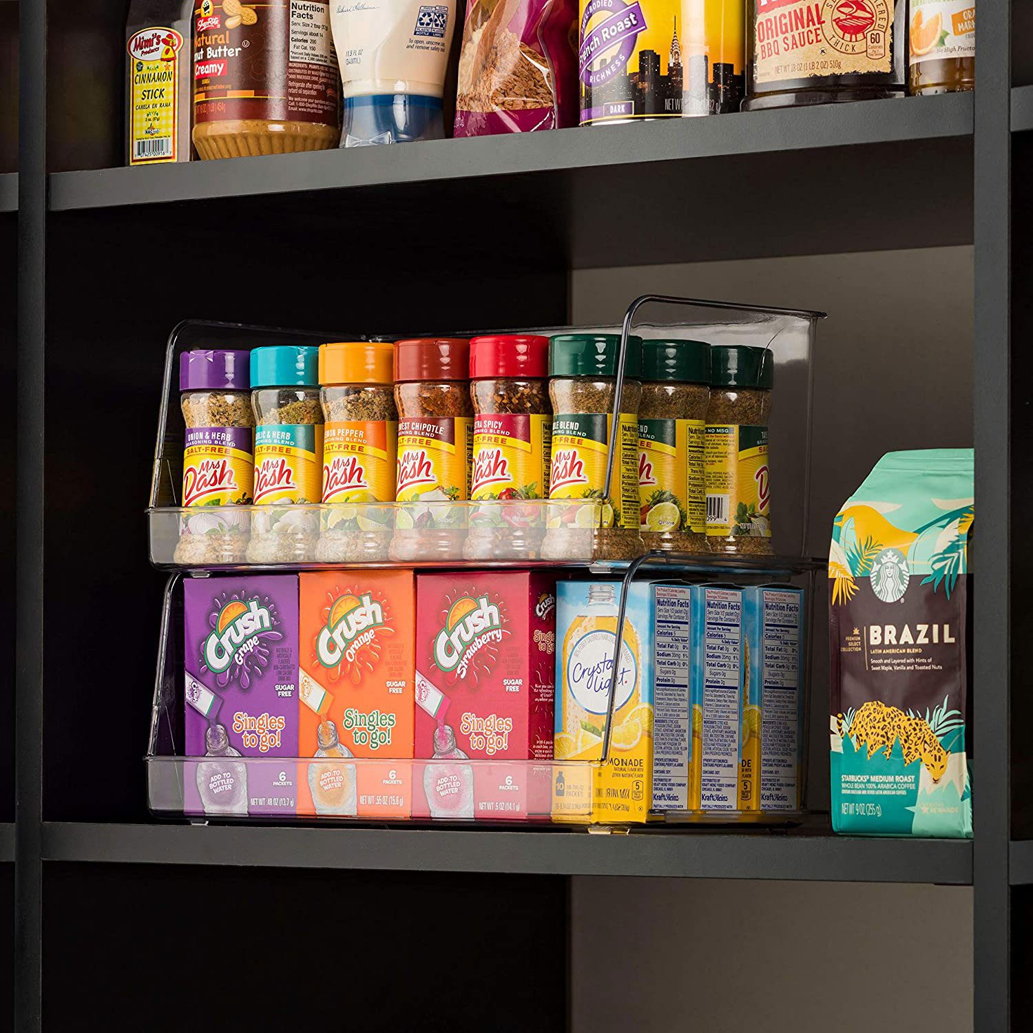 Clear Pantry Organizer Bins Stackable