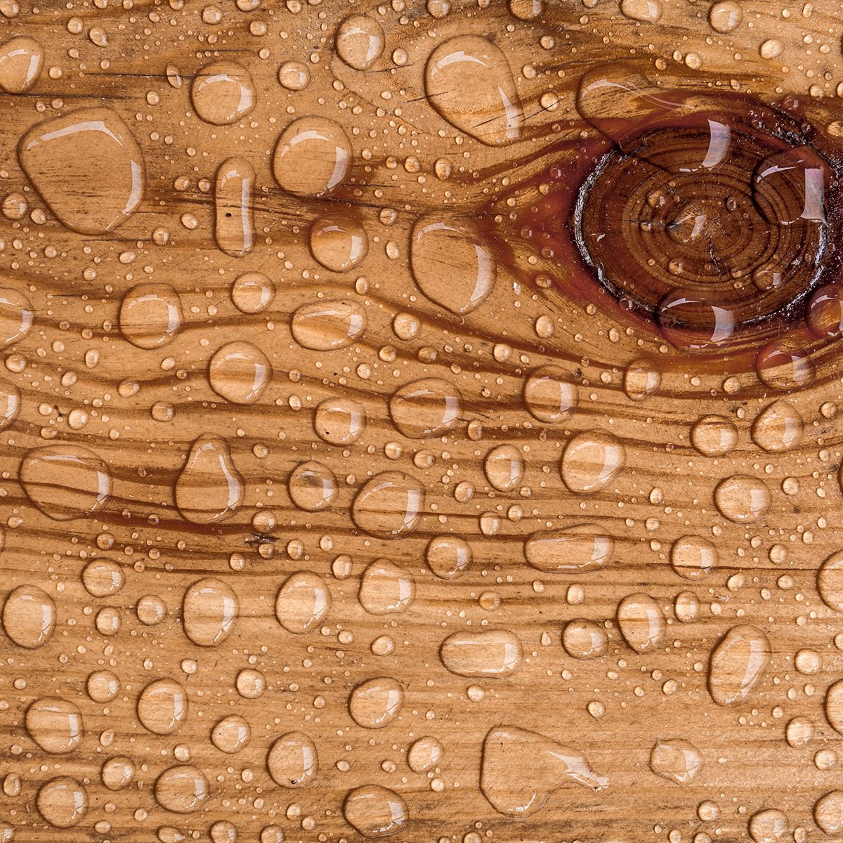 Water droplets on wooden floors