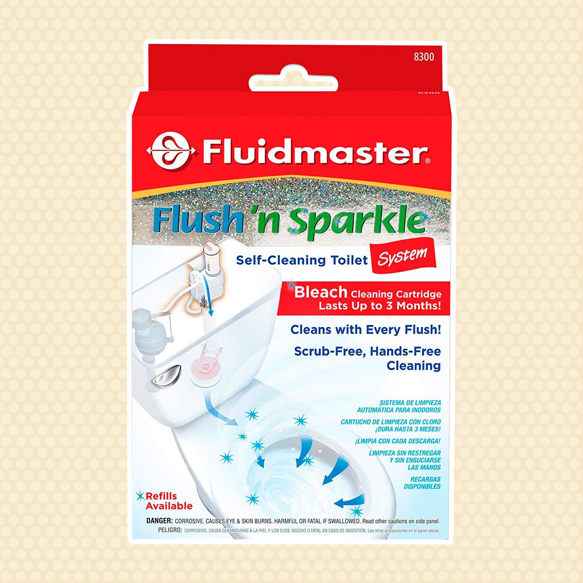 Fluidmaster 8300 Flush 'n Sparkle Automatic Toilet Bowl Cleaning System