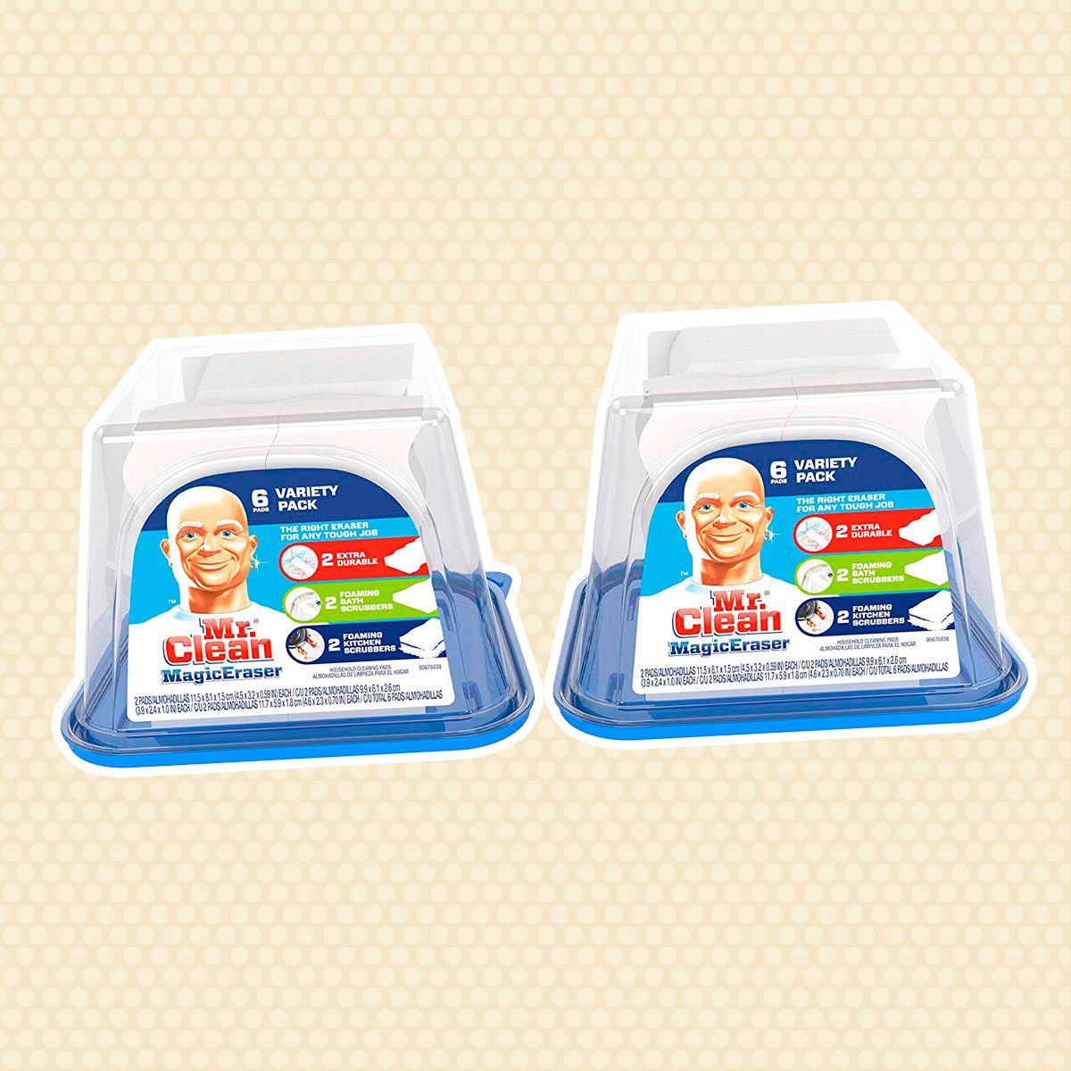 Magic Eraser by Mr. Clean Variety Pack, Cleaning Pads with Durafoam, 6 Count, Pack of 2
