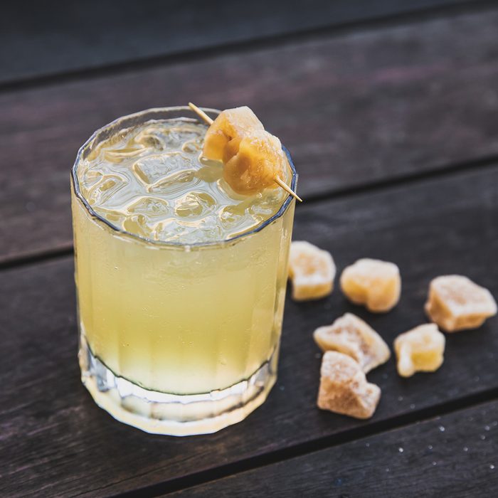 Close up of whisky cocktail