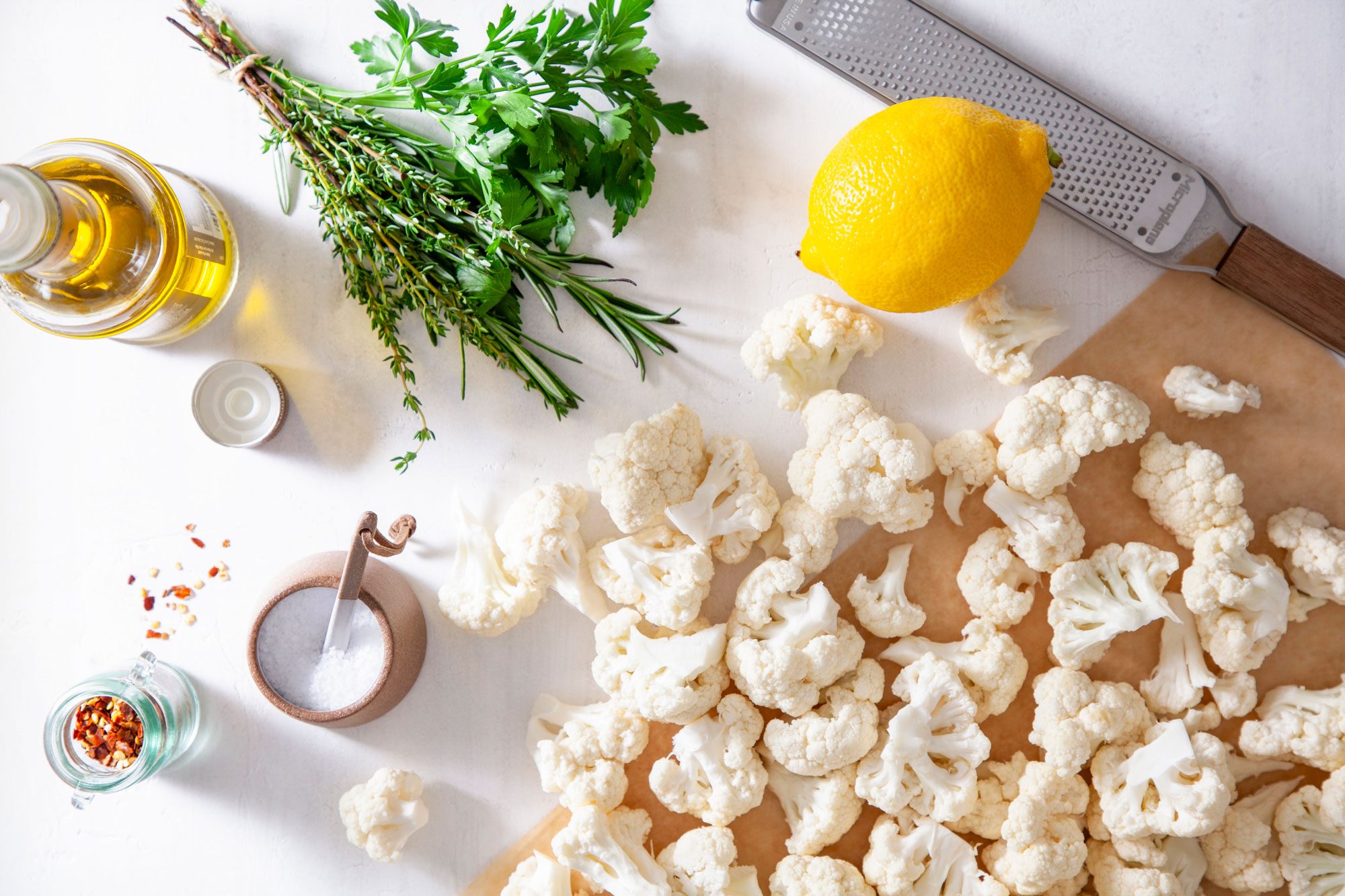 All Ingredients for Air Fryer Cauliflower