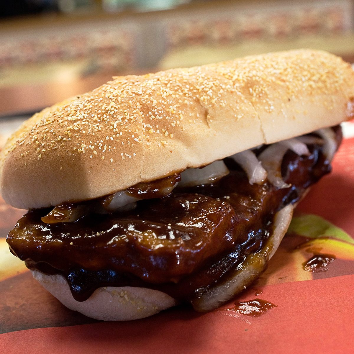 SAN FRANCISCO, CA - NOVEMBER 03: A McRib is seen at a McDonald's restaurant on November 3, 2010 in San Francisco, California. The sandwich arrived on the menu for the first time since 1994 and is offered at all McDonald's nationwide for a limited time until December 5, 2010. The McRib was first introduced in 1981. (Photo by David Paul Morris/Getty Images)