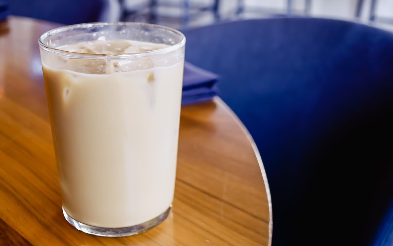 Overhead shot of latte