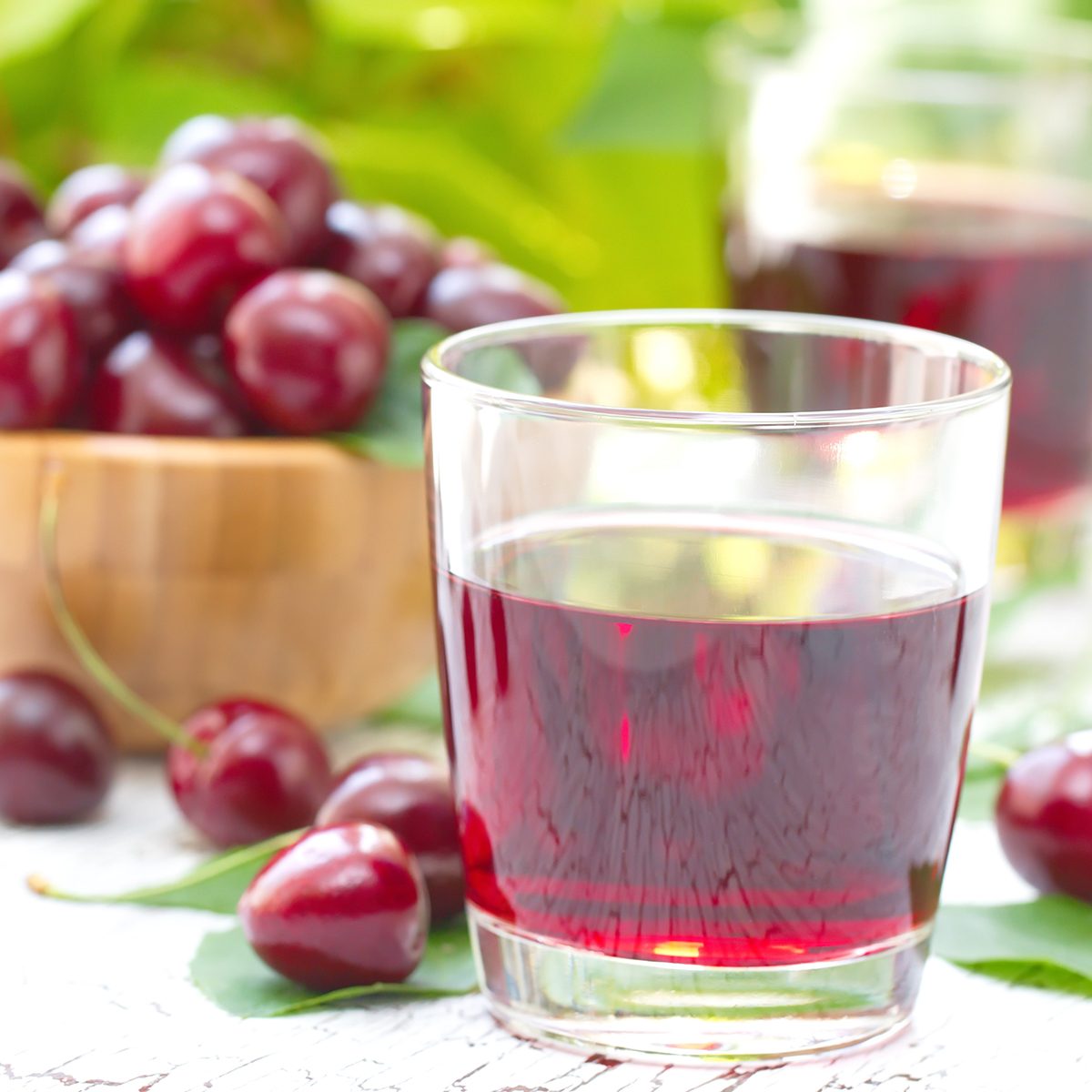 Cherry juice with fresh berries