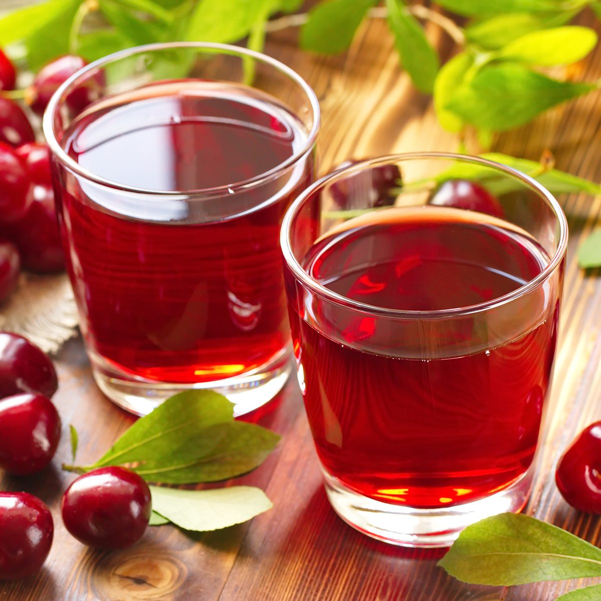 Cherry juice with fresh berries