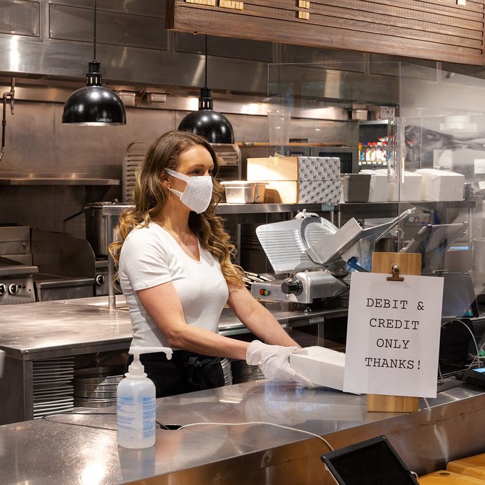 Cashless payment as a socially distanced business.