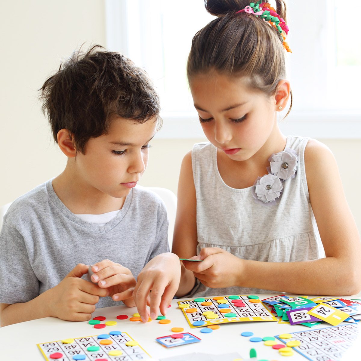 Kids playing bingo