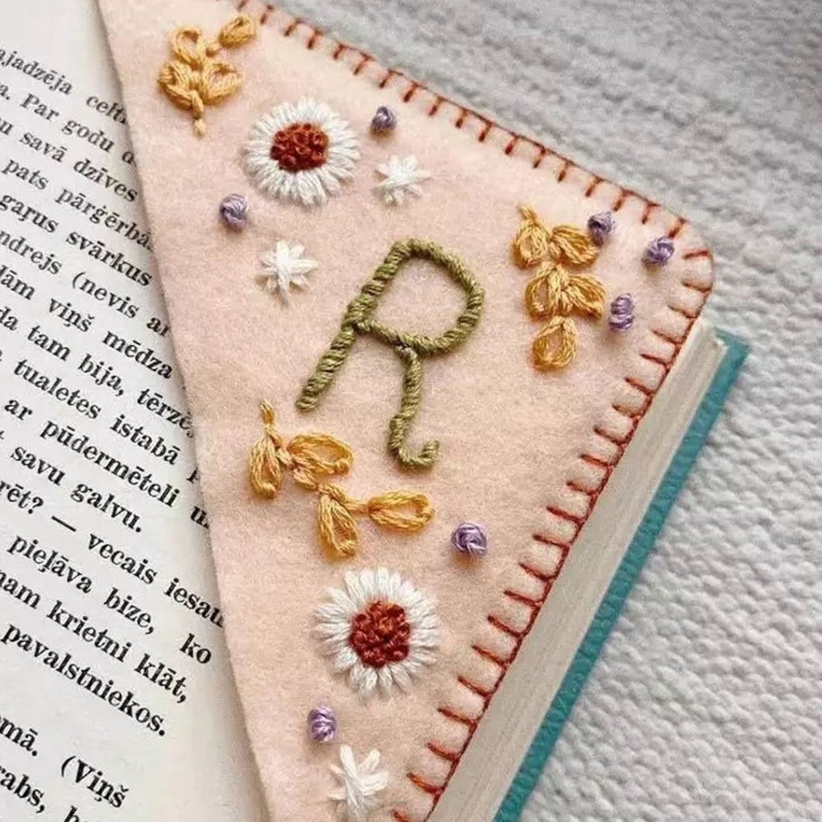 Personalized Hand Embroidered Bookmark