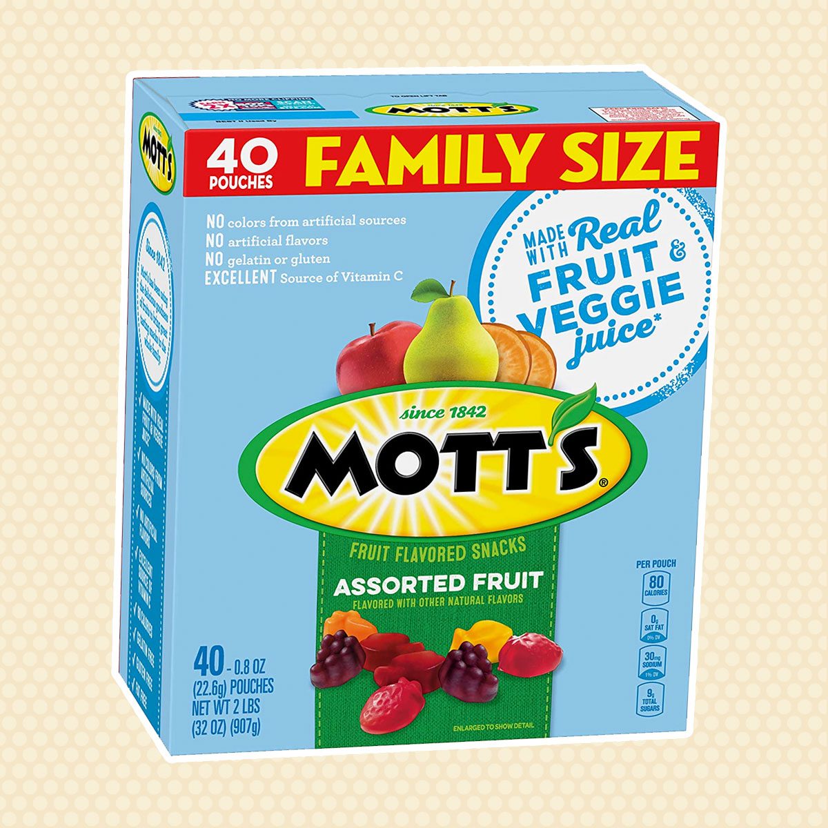 Mott's Medleys Fruit Snacks, Gluten Free, Family Size, 40 Pouches, 0.8 oz