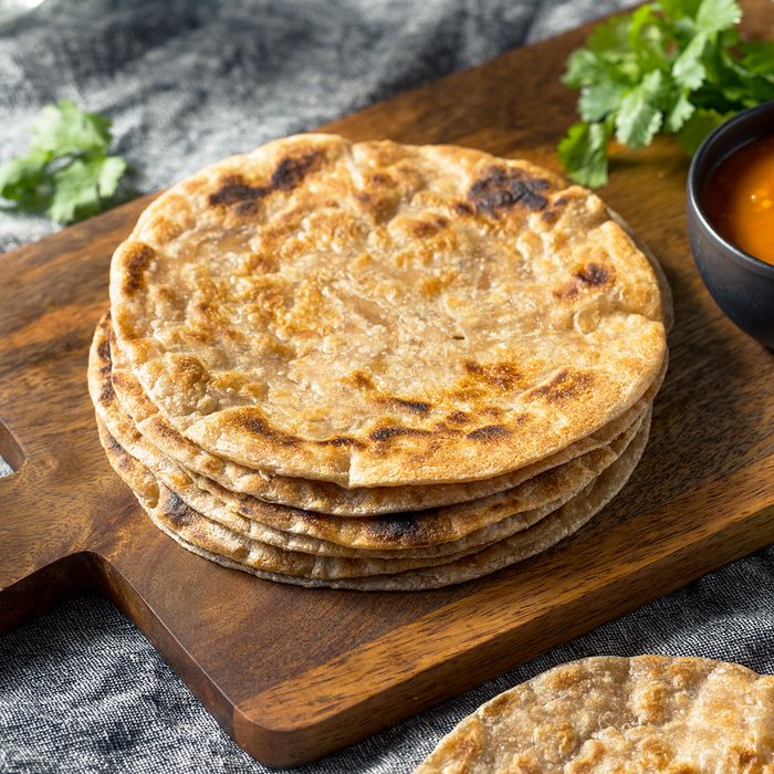 Homemade Indian Roti Chapati Bread Ready to Eat