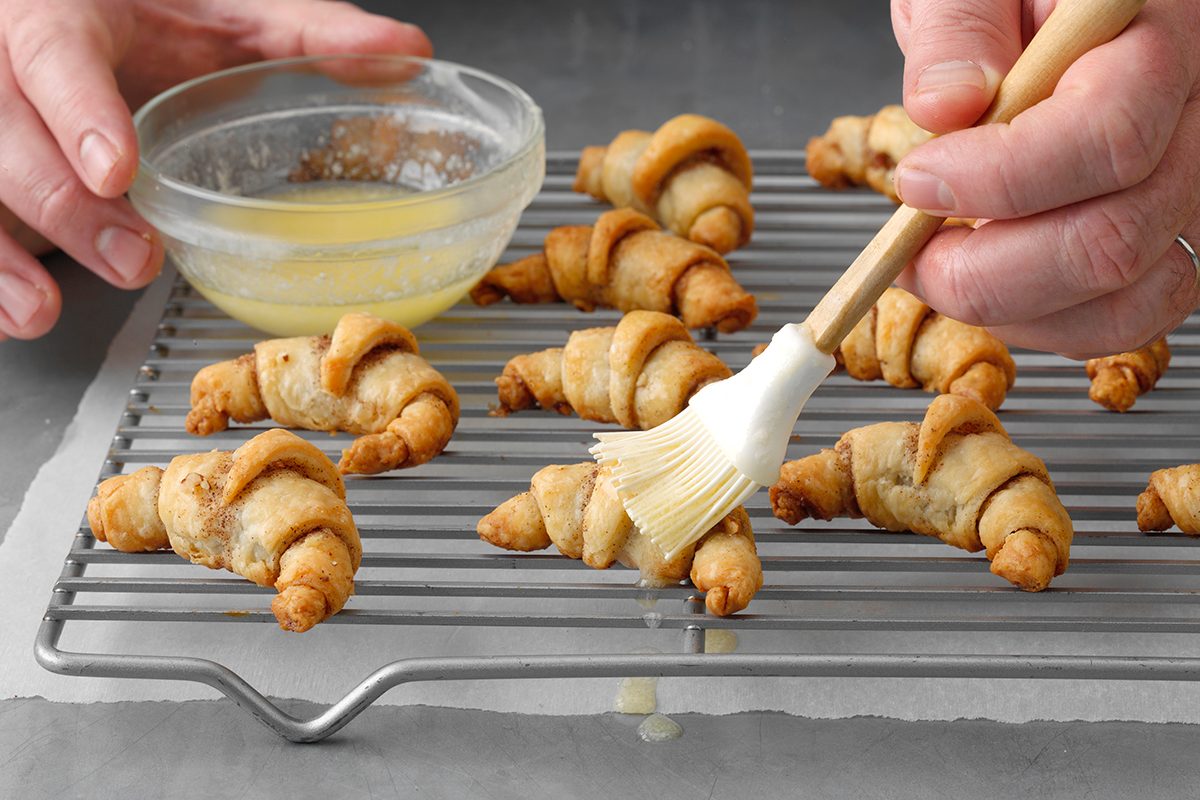 Brushing Butter on Baked Rugelach
