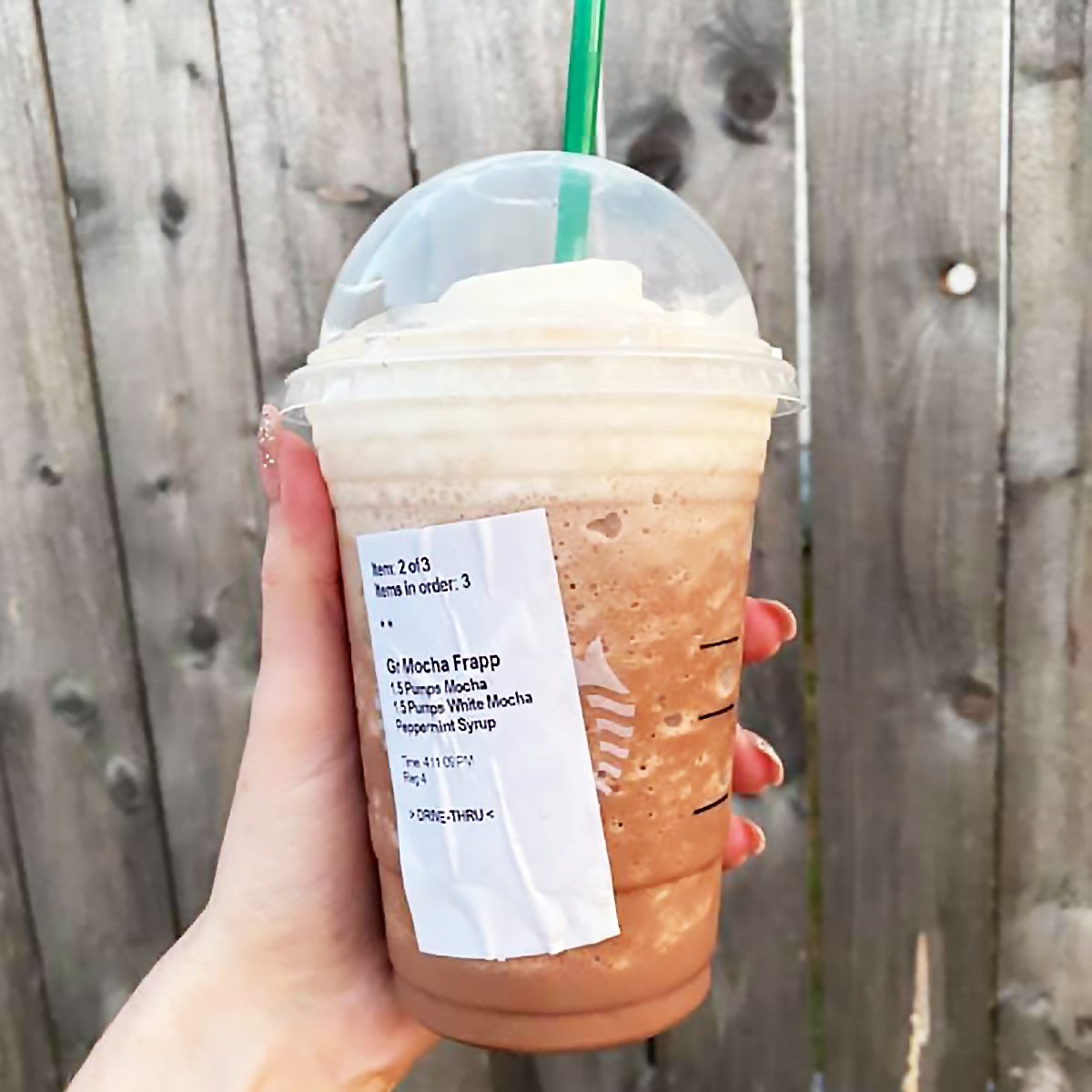 Peppermint Bark Frappuccino from Starbucks