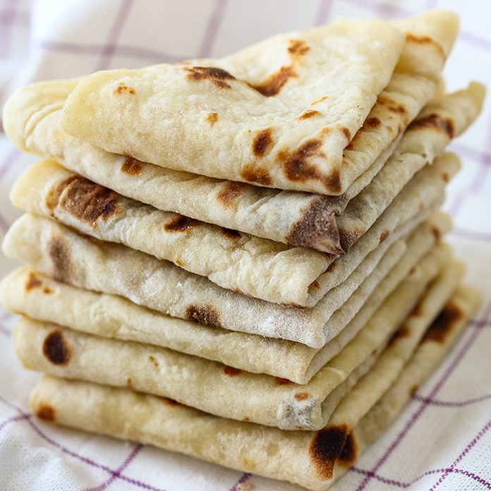 Homemade flatbread made form mashed potatoes.