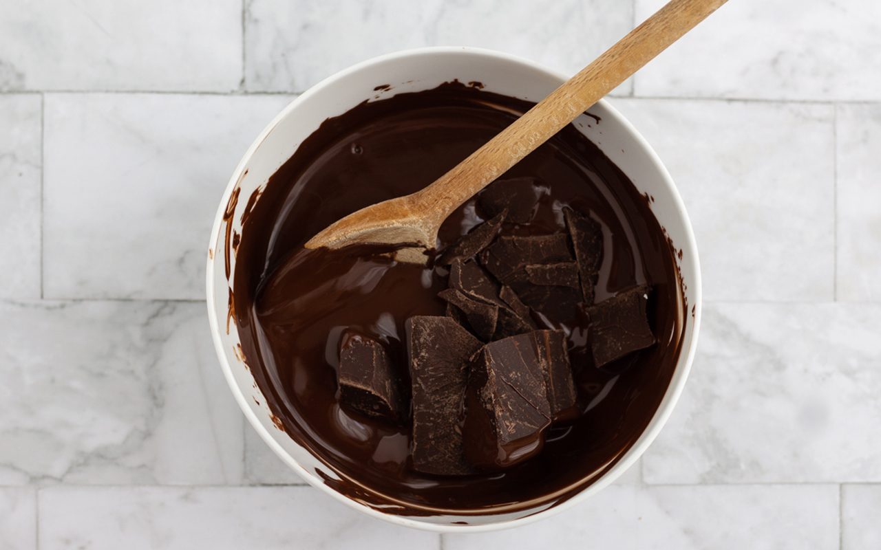Add the rest of the chocolate How To Temper Chocolate.tasteofhome.nancy Mock 7