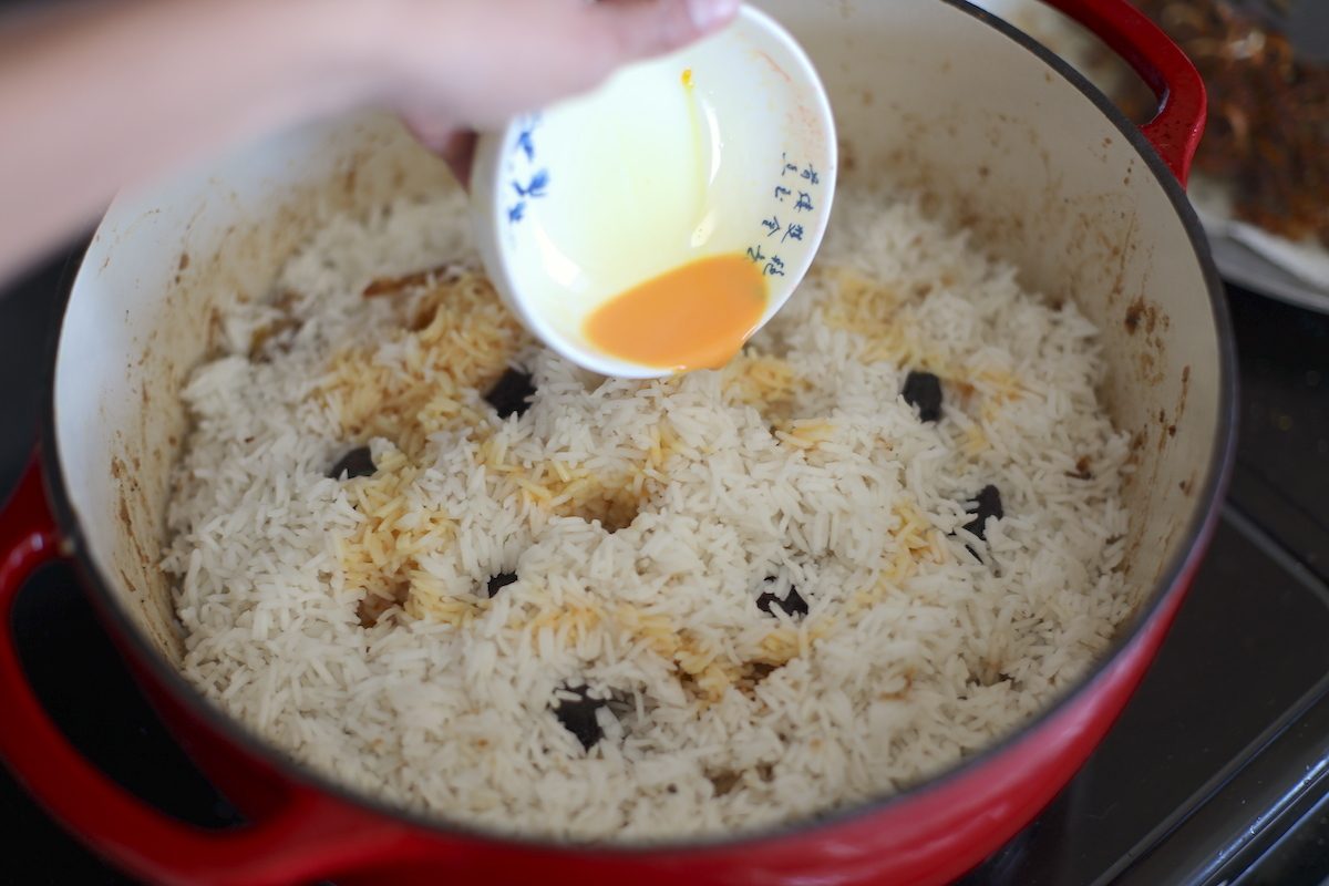 Layering Biryani How to make biryani