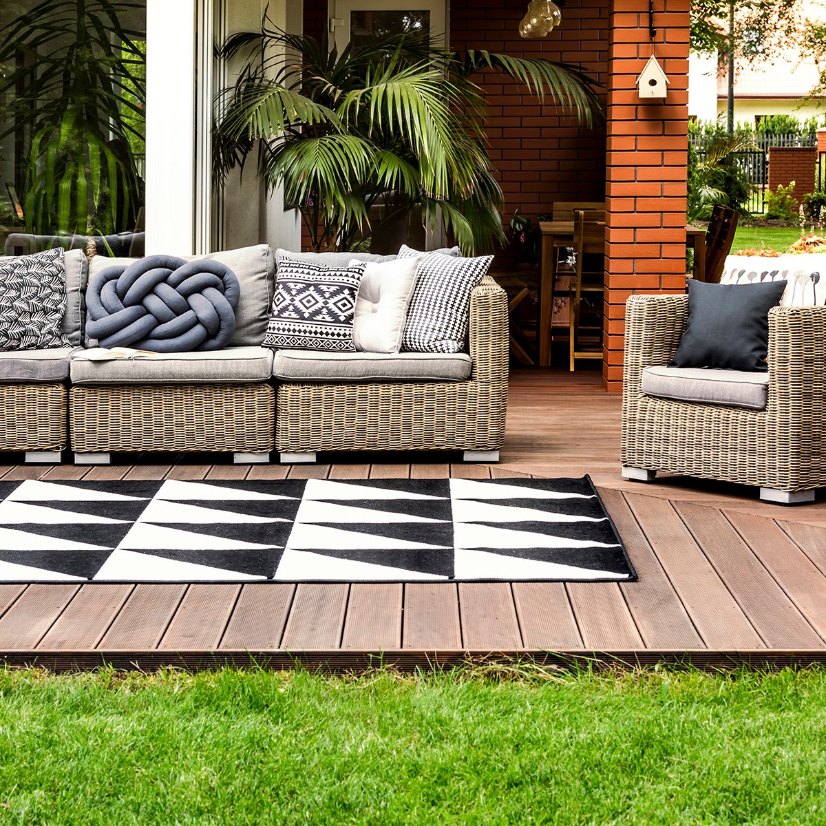 backyard entertainment ideas Rattan Sofa On Terrace