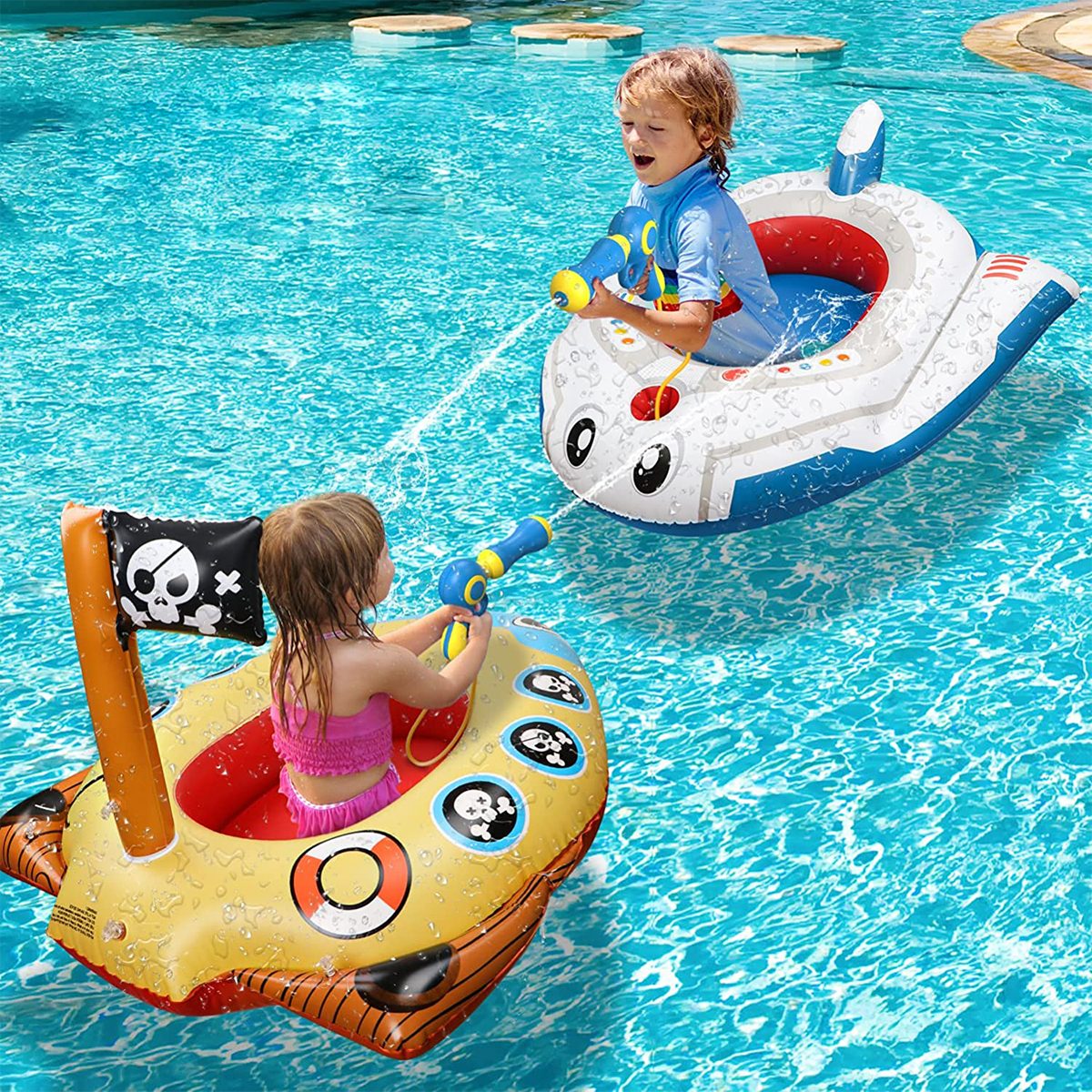 Airplane And Pirate Ship Pool Floats