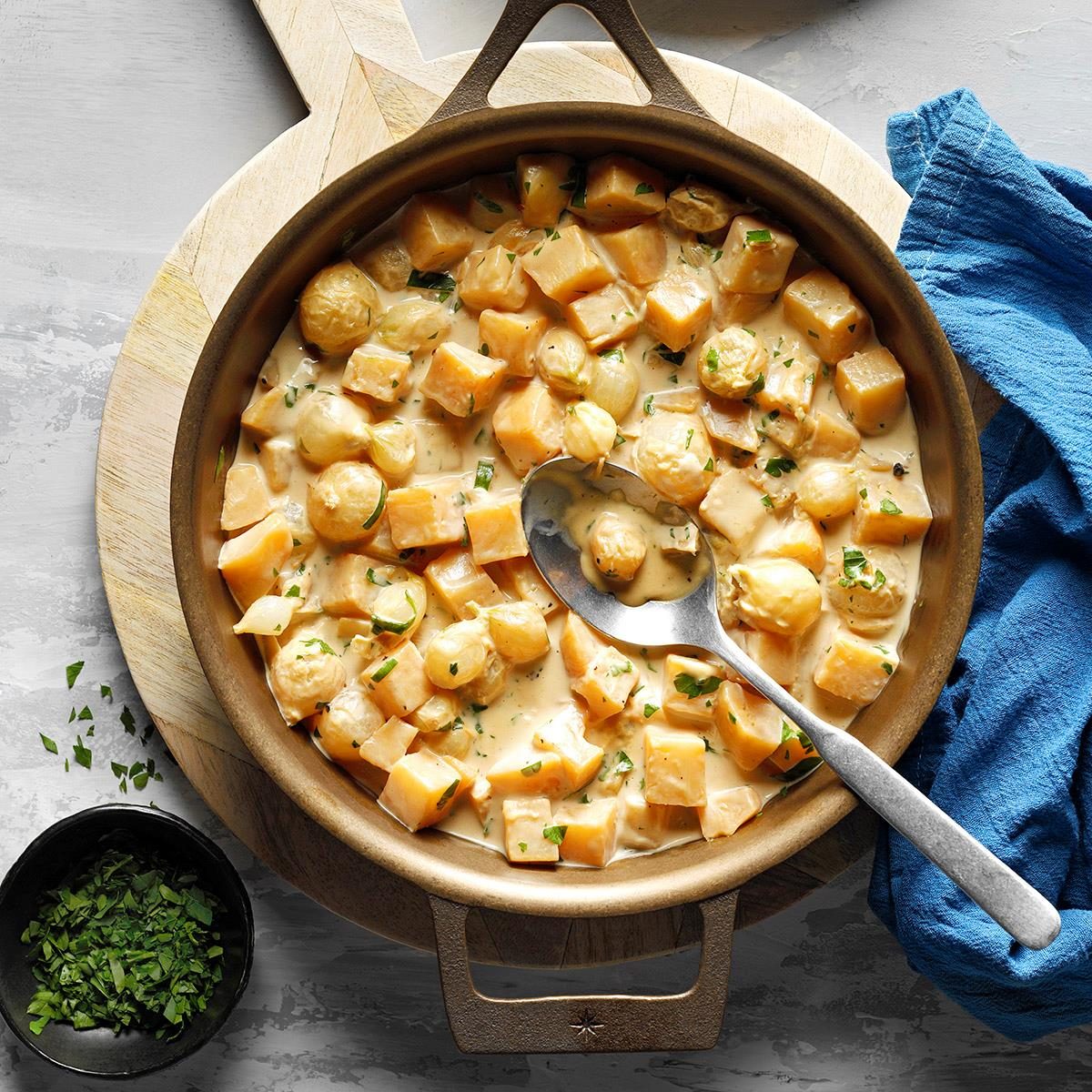 Creamy Celery Root And Pearl Onions