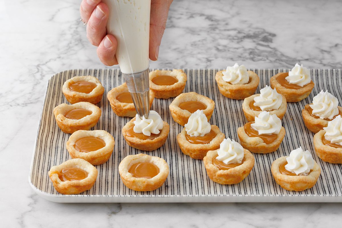 Step 7; Piping Frosting Onto Filled Pastries; Some Topped Some Not