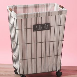 Metal Wheeled Laundry Basket