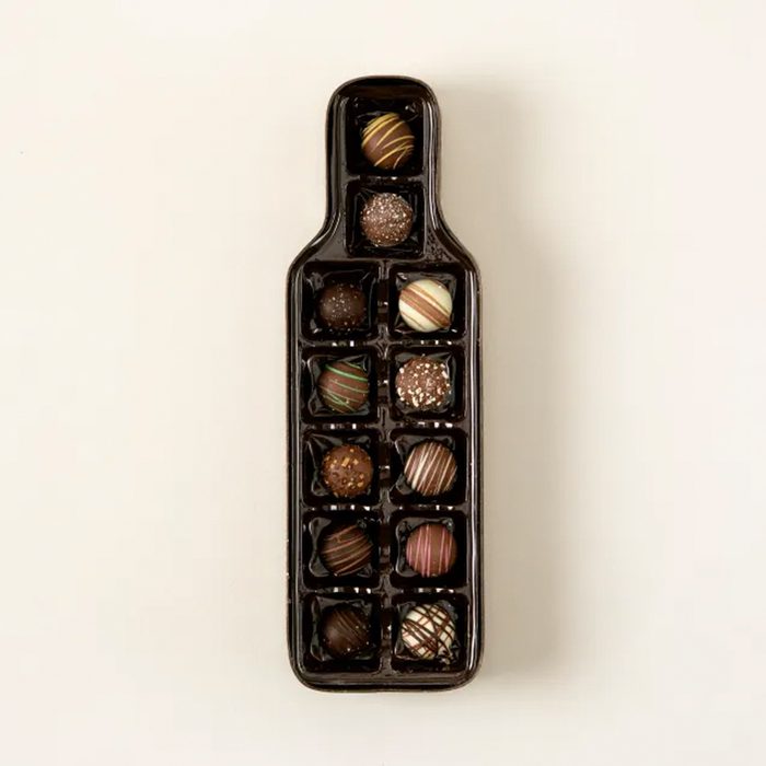 Bottle Of Wine Chocolate Truffles Box Ecomm Uncommongoods.com